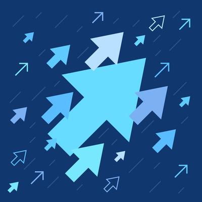 Arrows up, increase and success business illustration