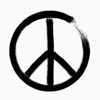 Peace symbol, Hand drawn brush, illustration vector