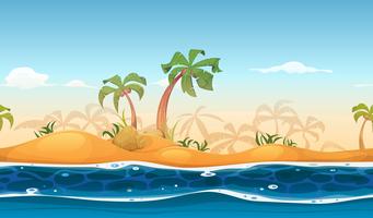 Paisaje de playa tropical sin fisuras vector