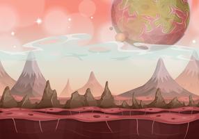 Fantasy Sci-fi Alien Landscape For Ui Game vector
