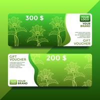 Green Batik Gift Card Voucher Templates Vector