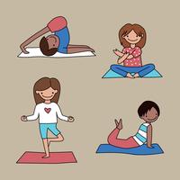 Clase de yoga para niños vector