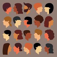 Set Of Faces That Are From Different Communities vector