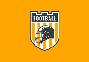 Emblema del fútbol americano Logo Castle Shield Vector