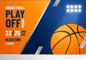 Basketball poster with ball and basket. 4306087 Vector Art at Vecteezy