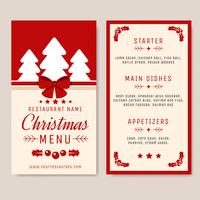 Christmas Dinner Menu Vector