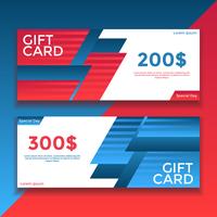 Red Blue Gift Card Voucher Templates Vector