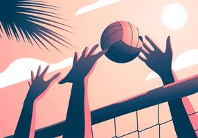 Voleibol de playa vacaciones de verano vector