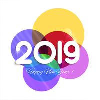 Celebración 2019 colorido feliz año nuevo fondo vector