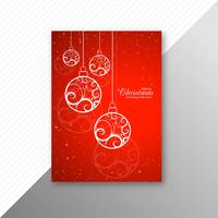Beautiful colorful marry christmas party flyer template design v vector