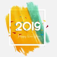 Elegante diseño de tarjeta de feliz año nuevo colorido 2019 vector