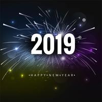Beautiful Happy New Year 2019 text background