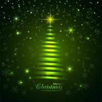 Merry christmas tree with glitters background vector