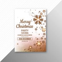 Hermosa plantilla de folleto de tarjeta de feliz Navidad copo de nieve vector