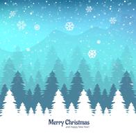 Winter landscape background with falling snow vector