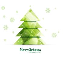 Decorative merry christmas tree background vector