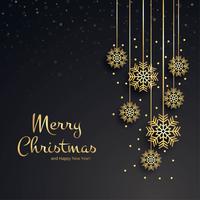 Beautiful merry christmas snowflake card background vector