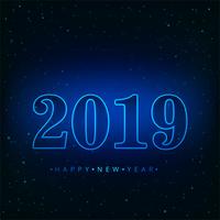 Beautiful Happy New Year 2019 text festival background vector