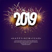 Happy New Year 2019 card celebration colorful background