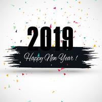 Beautiful Happy New Year 2019 text festival background vector