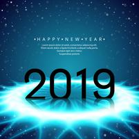 Fondo hermoso hermoso feliz año nuevo texto 2019 vector