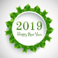 Elegante diseño de tarjeta de feliz año nuevo colorido 2019 vector