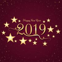 Beautiful Happy New Year 2019 with celebration colorful backgrou vector