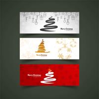 Merry Christmas header set template background illustration