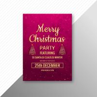 Merry christmas tree card brochure party template vector