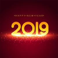 Beautiful Happy New Year 2019 text festival background vector