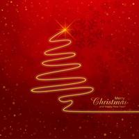 Merry christmas minimal line tree background vector