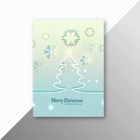 Marry christmas tree brochure template design vector