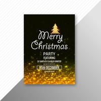 Diseño hermoso del folleto de la plantilla de la tarjeta de feliz Navidad vector