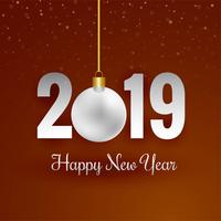 Elegant 2019 happy new year card background vector