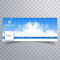 Merry christmas card with facebook cover banner template  vector