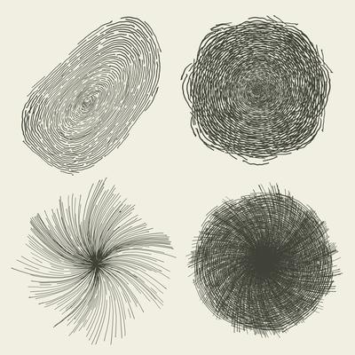 Abstract Hand Drawn Circles, Splashes And Shapes