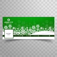 Beautiful merry christmas snowflake with facebook banner templat vector