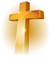 Cruz cristiana de oro vector