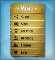 Ui Element And Data Icons On Wood Panel vector