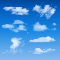 Formas de nubes sobre fondo de cielo azul vector