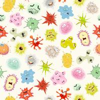 Seamless Germs, Virus And Microbes Background vector