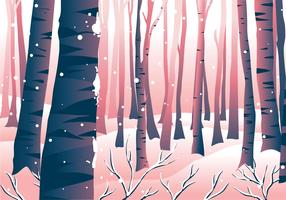 Winter Forrest Scene Landscape vector