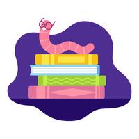 Bookworm vector illustration