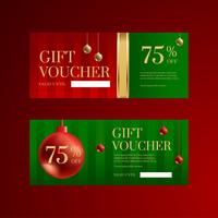 Christmas Ball Gift Voucher Templates vector