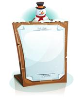 Snowman Holding Christmas Background vector