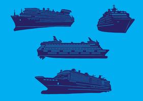 Set of Cruise Liner Ships vector