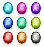Rounded Gems, Diamonds Icons And Buttons
