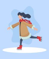 People Ice Skating Illustration vector