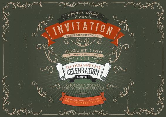 Vintage Invitation Poster Background