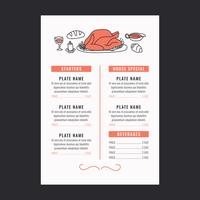 Christmas Menu With Doodles vector